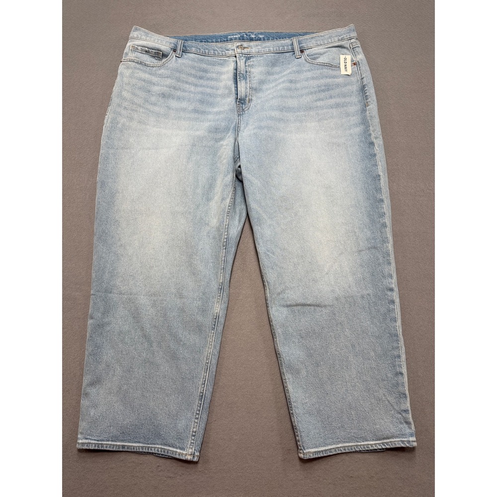 NEW Old Navy Jeans Women's 24 Blue Light Wash Denim Mid-Rise High Rise‎ Relaxed